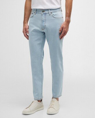 Men's Straight-Leg Bleached Denim Jeans