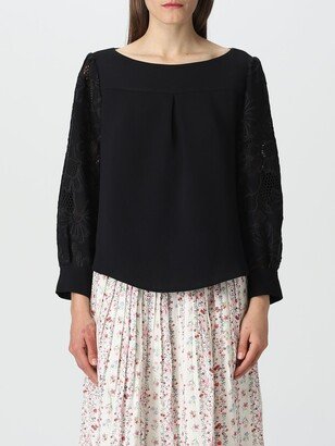 blouse with lace sleeves