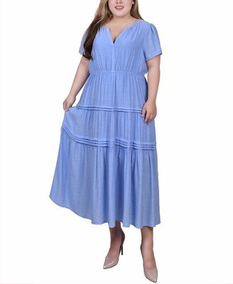 Plus Size Ankle Length Short Sleeve Dress