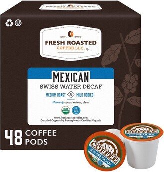 Fresh Roasted Coffee - Organic Mexican SW Decaf Medium Roast Single Serve Pods - 48CT