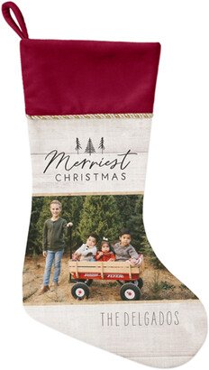 Christmas Stockings: Rustic White Christmas Christmas Stocking, Red, Gray