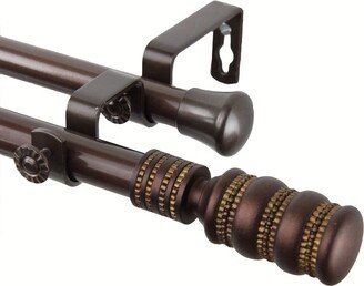 InStyleDesign Cork Adjustable Cocoa Curtain Rod Set