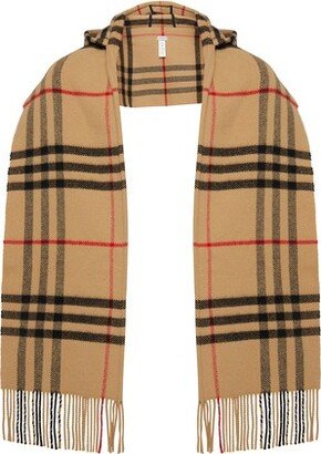 BURBERRYChecked scarf with hood