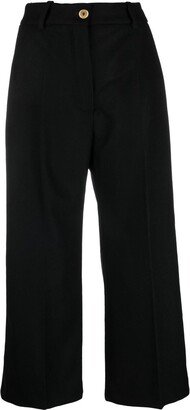 Wide-Leg Cropped Trousers-AO