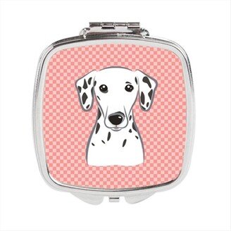 BB1210SCM Checkerboard Pink Dalmatian Compact Mirror, 2.75 x 3 x .3 In.