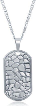 BLACKJACK Etched Dog Tag Pendant Necklace