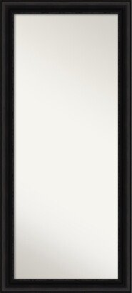 Non-Beveled Wood Full Length Floor Leaner Mirror - Parlor Black Frame - Parlor Black - Outer Size: 30 x 66 in