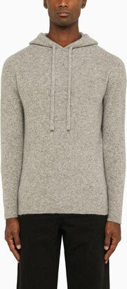 Grey cashmere hooded jumper