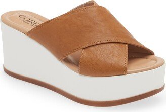 Della Crisscross Platform Slide Sandal