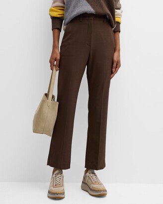 Galvano Cropped Straight-Leg Twill Trousers