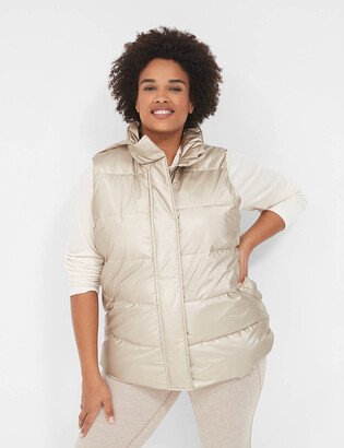 Livi Zip-Front Shine Puffer Vest