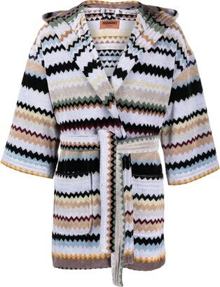 Curt zigzag-pattern bathrobe