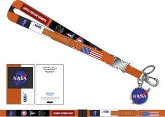 Orange Suit Up NASA Lanyard with NASA Logo Keychain