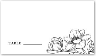 Wedding Place Cards: Marvelous Magnolia Wedding Place Card, White, Placecard, Matte, Signature Smooth Cardstock