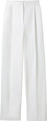 High-Waisted Cotton-Blend Trousers-AA