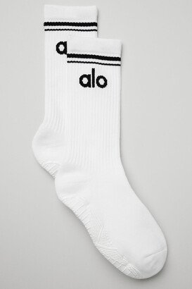 Women's Throwback Barre Socks in White/Black, Size: M/L (8-11) |