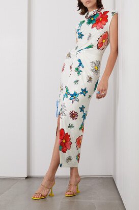 Gathered Floral-print Stretch-jersey Maxi Dress - Multi