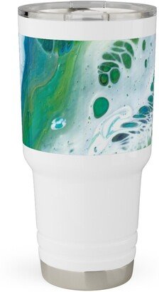 Travel Mugs: Acrylic Flow Travel Tumbler, 30Oz, Green