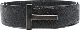 Logo-Buckle Leather Belt-BH