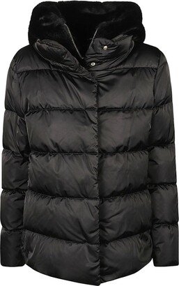 Funnel-Neck Hooded Down Jacket