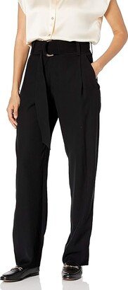 Women's Belted Tapered Pant (Black) Women's Jumpsuit & Rompers One Piece