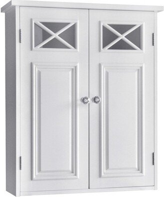 Teamson Home Dawson Removable Wooden Wall Cabinet with Cross Molding and 2 Doors, White