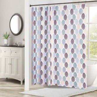 Shower Curtain Scandi Leaf Print Bathroom Shower Curtain