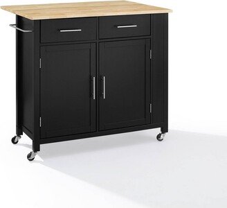 Savannah Wood Top Drop Leaf Kitchen Island/Cart