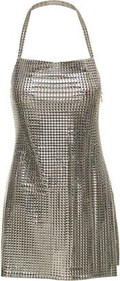 Embellished Open Back Mini Dress