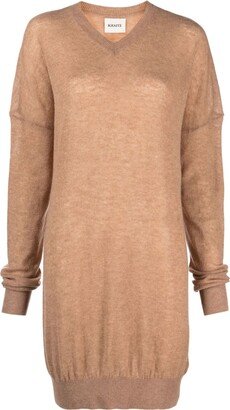 fine-knit V-neck jumper-AB