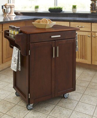 Cuisine Cart Cherry Finish with Oak Top