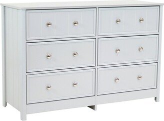 Sunnydaze Decor Sunnydaze MDF Indoor Beadboard Double Dresser with 6 Drawers - 31.5 H - Gray