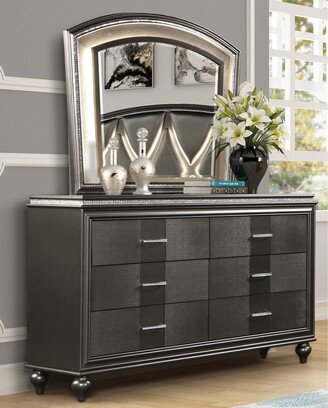 Global Pronex Wooden Dresser with 6 Drawers in Grey