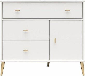 Valentina Asymmetrical 3 Drawer / 1 Door Convertible Dresser, White