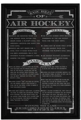 Blue Wave Air Hockey Game Rules Wall Art