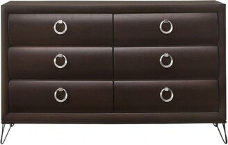 63 Dark Merlot Manufactured Wood Six Drawer Double Dresser