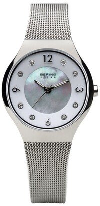 Ladies' Slim Solar Stainles Steel Mesh Watch