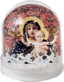 J'AI VU LA VIERGE Madonna & Child Snow Globe
