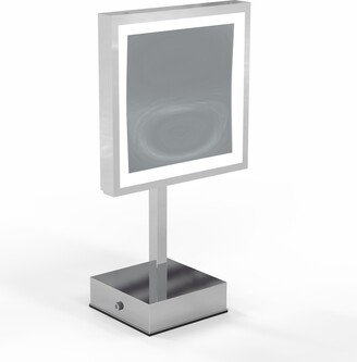 Single-Sided Warm White LED Lighted Square Free Standing Mirror - N/A