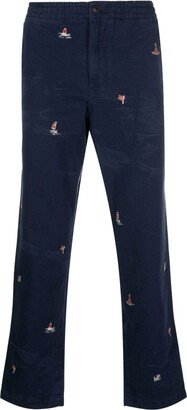 Navy-Motif Patch Chino