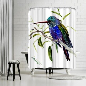 71 x 74 Shower Curtain, Blue Humingbird by Suren Nersisyan