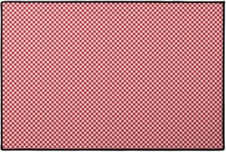 Door Mats: Diagonal Gingham - Red And White Door Mat, Red