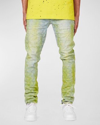 Men's Printed Over-Dye Skinny Jeans