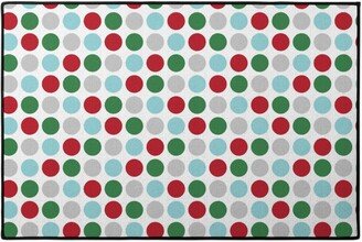 Door Mats: Christmas Wish Polka Dots - Multi Door Mat, Multicolor