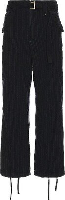 Wool Shrivel Pants in Navy