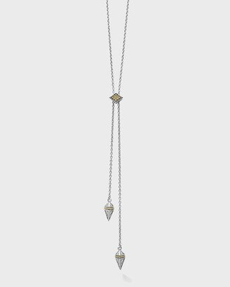 KSL Two-Tone Diamond Small Drop Slide Lariat Necklace