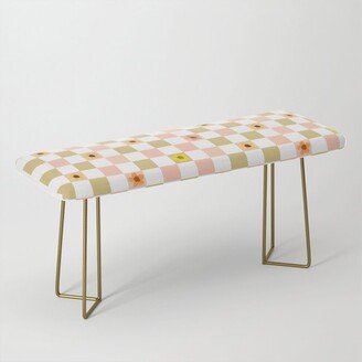 Nostalgic Checkered Terracotta Flowers Benches