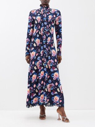 Rabanne Floral-print Crepe Maxi Dress