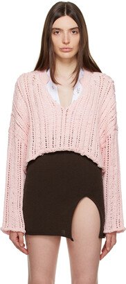 OPEN YY Pink V-Neck Sweater