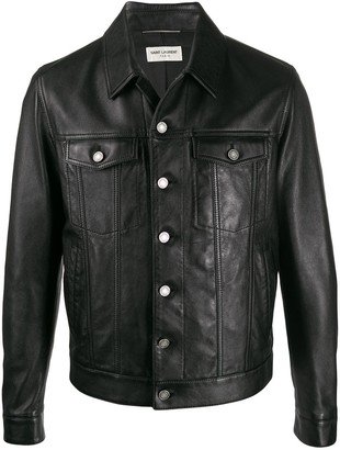 Button-Up Leather Jacket-AD